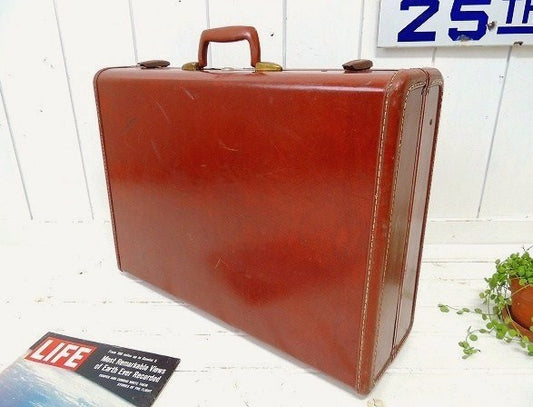 【Samsonite】USA・サムソナイト・赤茶色・ヴィンテージ・スーツケース/トランク