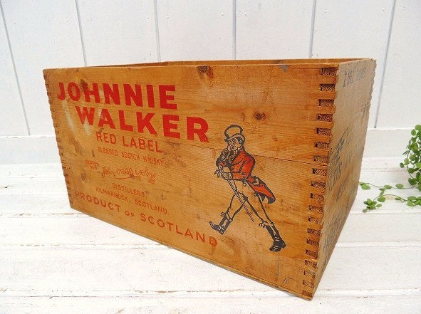 【ジョニーウォーカー】スコッチウィスキー・組み木式・ヴィンテージ・ウッドボックス/木箱