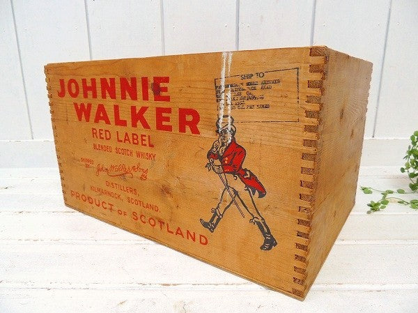 【ジョニーウォーカー】スコッチウィスキー・組み木式・ヴィンテージ・ウッドボックス/木箱