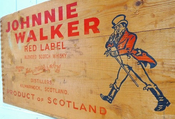 【ジョニーウォーカー】スコッチウィスキー・組み木式・ヴィンテージ・ウッドボックス/木箱