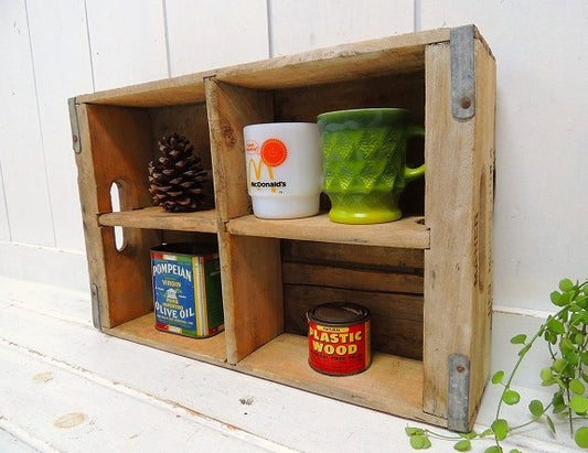 【MID CONTINENT BOTTLER】仕切り付き・ヴィンテージ・ウッドボックス/木箱