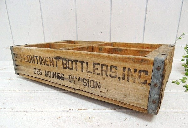 【MID CONTINENT BOTTLER】仕切り付き・ヴィンテージ・ウッドボックス/木箱
