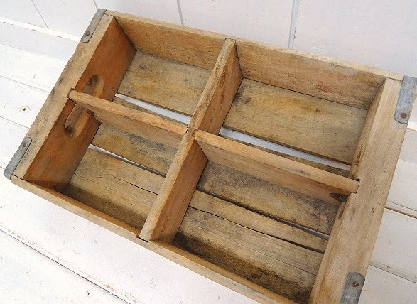 【MID CONTINENT BOTTLER】仕切り付き・ヴィンテージ・ウッドボックス/木箱