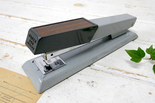 BATES ウッド柄 インダストリアル ビッグサイズ ヴィンテージ ホッチキス ステープラー 文房具