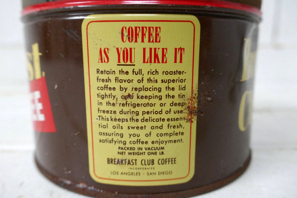 ブレックファスト クラブ COFFEE カリフォルニア ロサンジェルス・ヴィンテージ・コーヒー缶