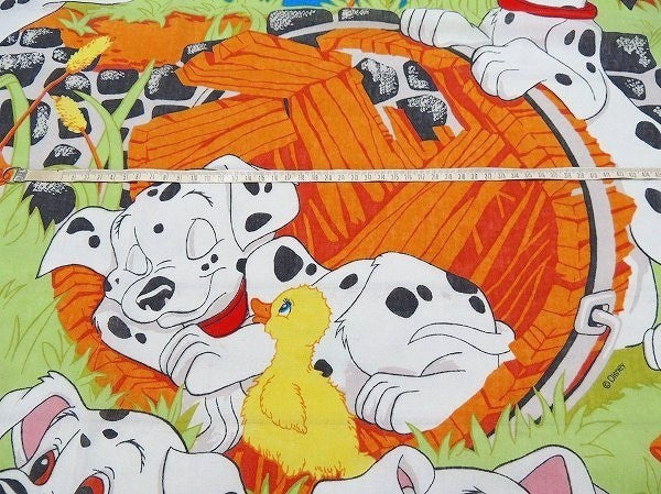 【101匹わんちゃん】USA・ディズニー・ヴィンテージ・ユーズドシーツ(フラットタイプ)