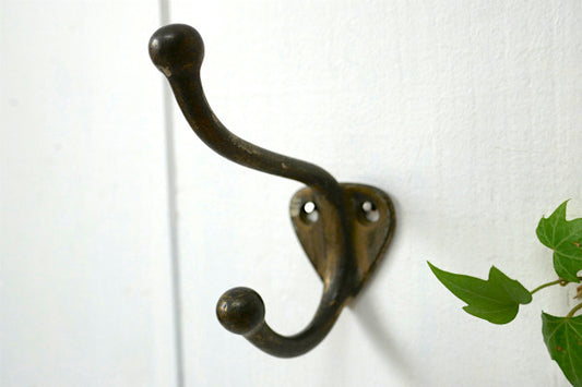 真鍮製・アンティーク・フック・ウォールフック・ハンガーフック・壁掛けフック・タオルフック・インテリア