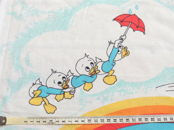 【ミッキー&フレンズ】レア物!ローラースケート柄・80'sヴィンテージ・ユーズドシーツ(1/2)