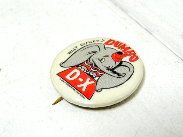 DUMBO・ダンボ ディズニー・1940's~ ヴィンテージ・缶バッジ・空飛ぶゾウ・デッドストック