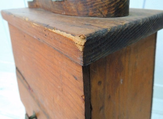 アメリカ製・木製・引き出し付き・アンティーク・靴磨き台/スツール