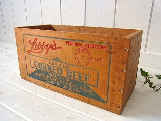 【Libby】リビー・コンビーフ・ヴィンテージ・ウッドボックス/木箱　USA