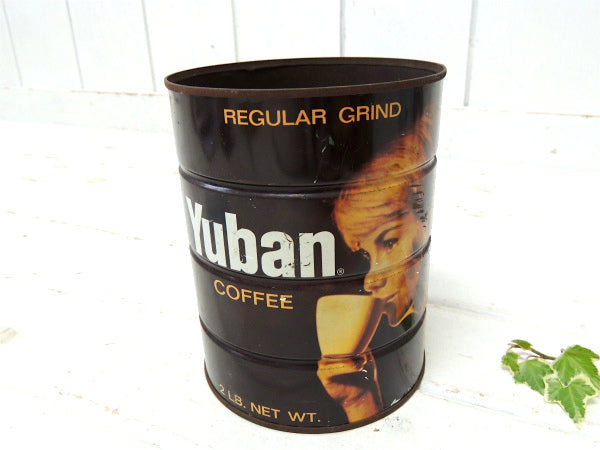 【Yuban・COFFEE・美女】ユーバン・ティン製・ヴィンテージ・コーヒー缶・USA