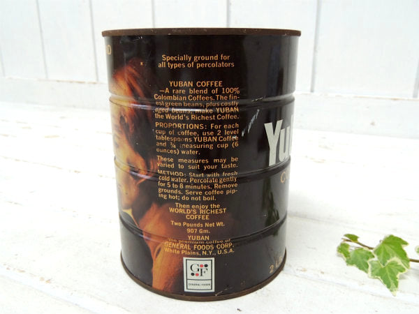 【Yuban・COFFEE・美女】ユーバン・ティン製・ヴィンテージ・コーヒー缶・USA