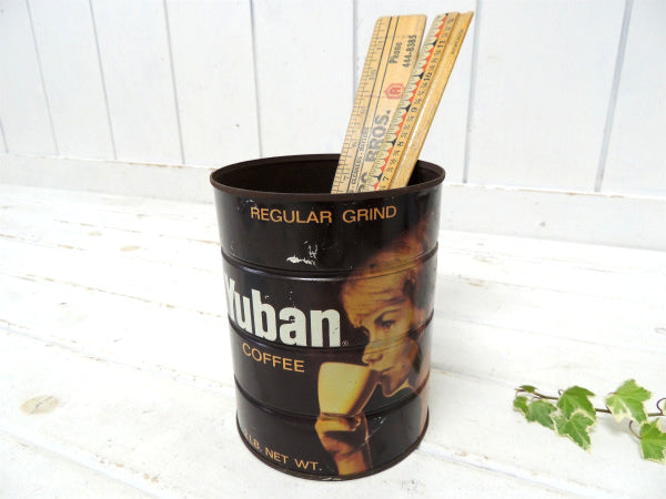 【Yuban・COFFEE・美女】ユーバン・ティン製・ヴィンテージ・コーヒー缶・USA