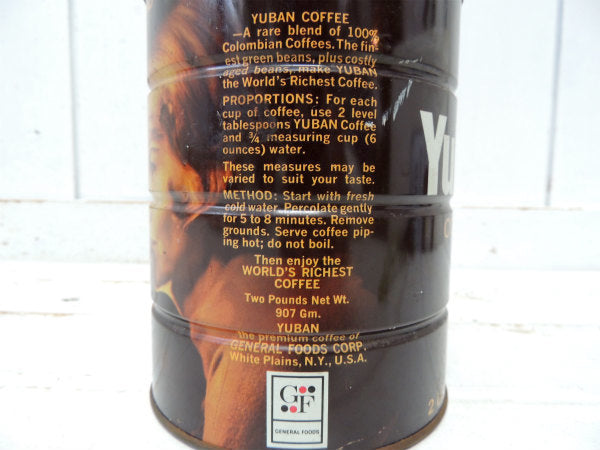 【Yuban・COFFEE・美女】ユーバン・ティン製・ヴィンテージ・コーヒー缶・USA