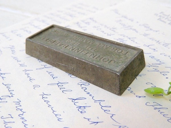 【MARINE WORK】ペーパーウェイト・USA・アンティーク・文鎮・錫製・エンボス