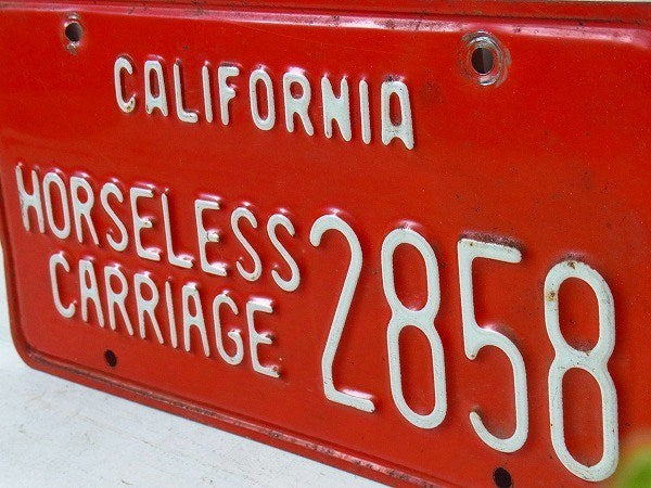 【CALIFORNIA】カリフォルニア・赤色・アンティーク・OLD・ナンバープレート　USA