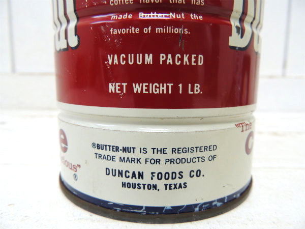 【Butter-Nut Coffee/テキサス】ブリキ製・ビンテージ・コーヒー缶/ガーデニング/容器