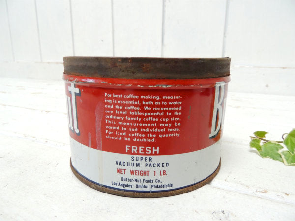 【Butter-Nut Coffee/LA】ブリキ製・ヴィンテージ・コーヒー缶/ガーデニング