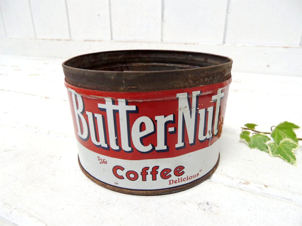 【Butter-Nut Coffee/LA】ブリキ製・ヴィンテージ・コーヒー缶/ガーデニング