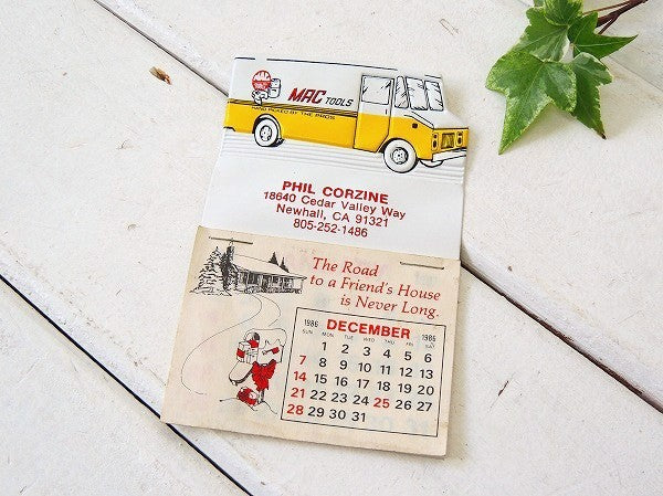 MAC TOOLS マックツール1986 1987 ビンテージ カレンダー 自動車 VAN USA