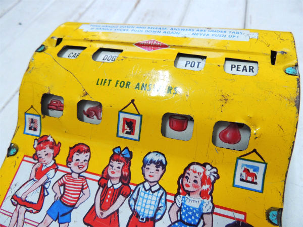 1950's・SEE and SPELL 男の子&女の子・ブリキ製・レジスター・おもちゃ・教材 US