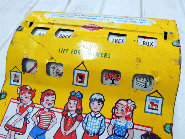 1950's・SEE and SPELL 男の子&女の子・ブリキ製・レジスター・おもちゃ・教材 US