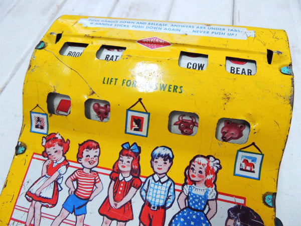 1950's・SEE and SPELL 男の子&女の子・ブリキ製・レジスター・おもちゃ・教材 US