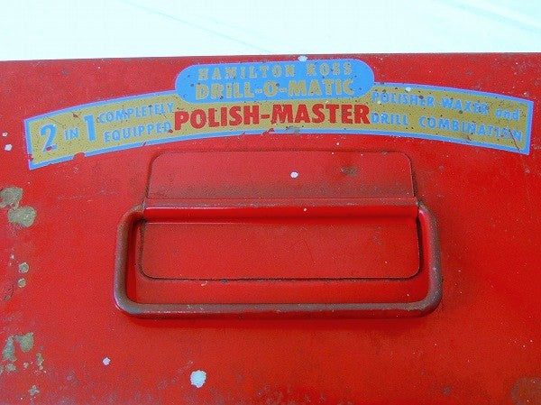 USA・赤色・ブリキ製・ヴィンテージ・ツールボックス/工具箱/インダストリアル