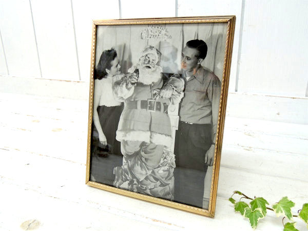 US コカコーラ クリスマス サンタクロース アドバタイジング 写真 フォトフレーム アンティーク 額