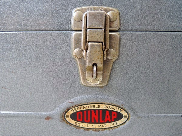 【DUNLAP】グレーメタリック×レッド・2段式・ビンテージ・ツールボックス/ツールケース/工具箱
