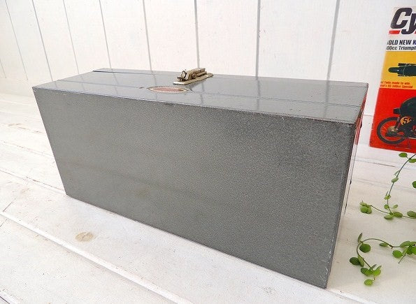 【DUNLAP】グレーメタリック×レッド・2段式・ビンテージ・ツールボックス/ツールケース/工具箱