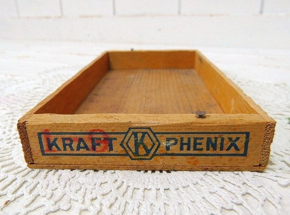 フィラデルフィア・クリームチーズ・浅いタイプのヴィンテージ・チーズボックス/木箱④