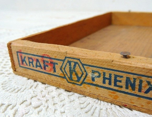 フィラデルフィア・クリームチーズ・浅いタイプのヴィンテージ・チーズボックス/木箱④