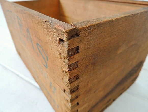 【DURYEAS/N.Y】コーンスターチ・あられ組み・アンティーク・ウッドボックス/木箱 USA