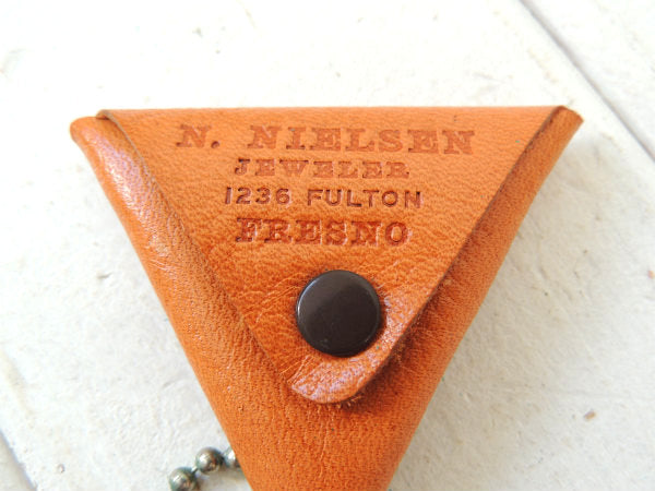 【USA・カリフォルニア・革】デッドストック・ヴィンテージ・アドバタイジング・レザー・コインケース