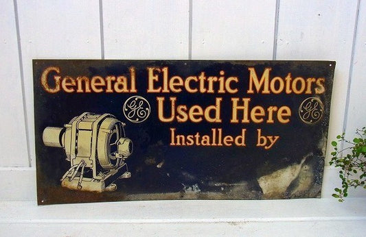 GE ゼネラルエレクトリック General Electric 看板 アドバタイジング ブリキ製 ヴィンテージ サイン USA