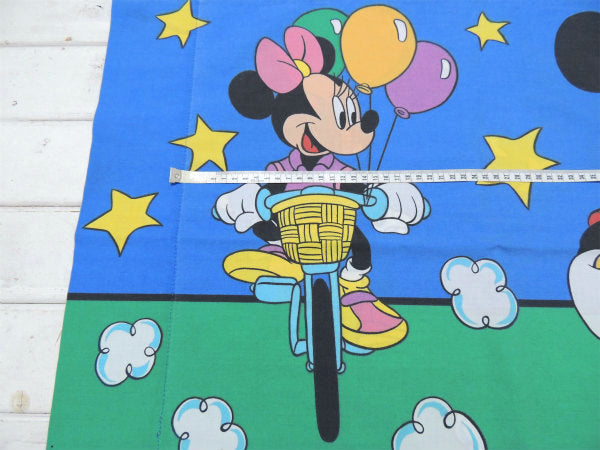 【ミッキー&ミニー】自転車&サイクリング柄&風船柄・ヴィンテージ・ピロケース/枕カバーUSA