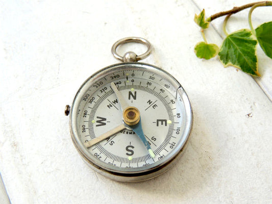 【方位磁石・GERMANY】ドイツ製・アンティーク・コンパス・キーホルダー
