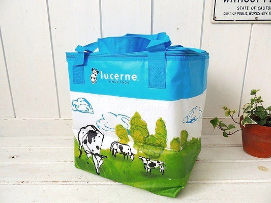 【lucerne】乳製品ブランド・牛さん柄・保温保冷バッグ/エコバッグ