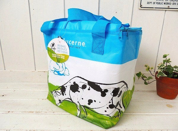 【lucerne】乳製品ブランド・牛さん柄・保温保冷バッグ/エコバッグ