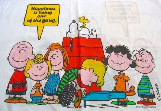 【スヌーピー】ピーナッツの仲間・70'sヴィンテージ・ユーズド・ピロケース/枕カバー USA