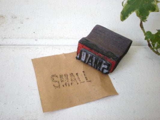 カリフォルニア USA SMALL アンティーク・オールド・木製・スタンプ ゴム印 アドバタイジング