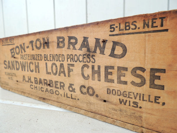 【SANDWICH LOAF CHEESE】4面ロゴ入り・アンティーク・チーズボックス/木箱