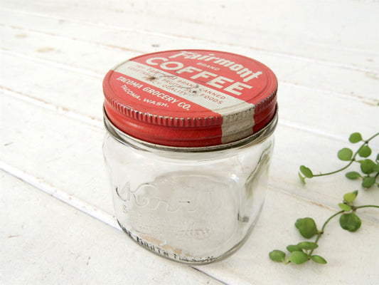 コーヒー 瓶 Fairmont COFFEE Kerr・ヴィンテージ・ガラス 瓶 ガラスジャー