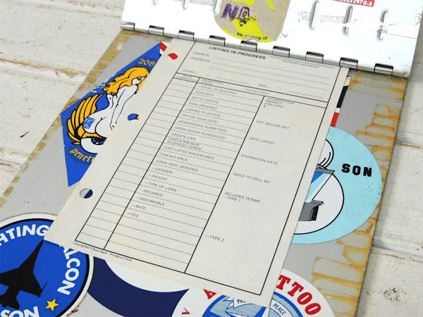 エアフォース・ファルコン US ミリタリー・ステッカー付き・ヴィンテージ・アルミ・バインダー