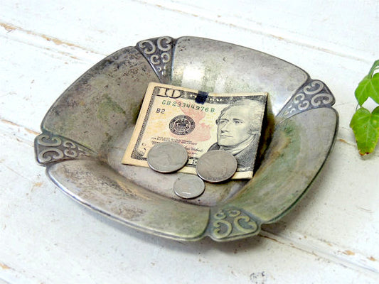 【モダンデザイン・ミッドセンチュリー】シルバープレート・トレイ・1950's〜アンティーク・皿