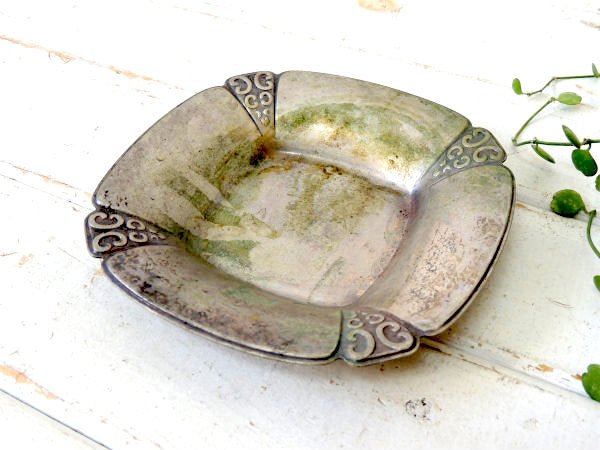 【モダンデザイン・ミッドセンチュリー】シルバープレート・トレイ・1950's〜アンティーク・皿