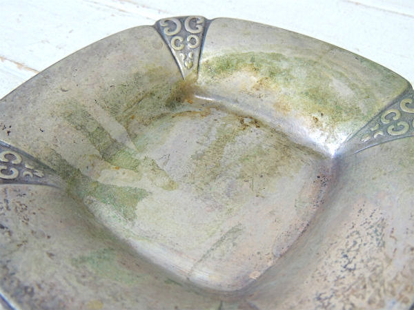 【モダンデザイン・ミッドセンチュリー】シルバープレート・トレイ・1950's〜アンティーク・皿