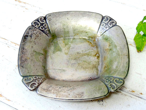 【モダンデザイン・ミッドセンチュリー】シルバープレート・トレイ・1950's〜アンティーク・皿